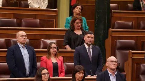 Gabriel Rufián, durante una sesión plenaria en el Congreso Gabriel Rufián, durante una sesión plenaria en el Congreso