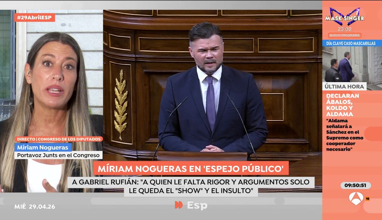 &iquest;Es definitivo el divorcio de Junts con el Gobierno? Miriam Nogueras responde en Espejo P&uacute;blico