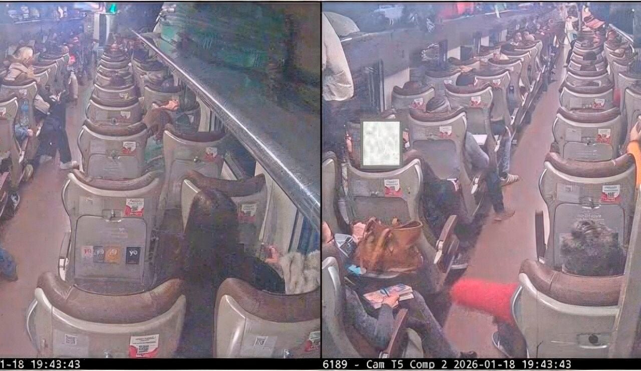 Capturas del video del accidente ferroviario ocurrido el domingo 18 de enero de 2026, en Adamuz (C&oacute;rdoba)