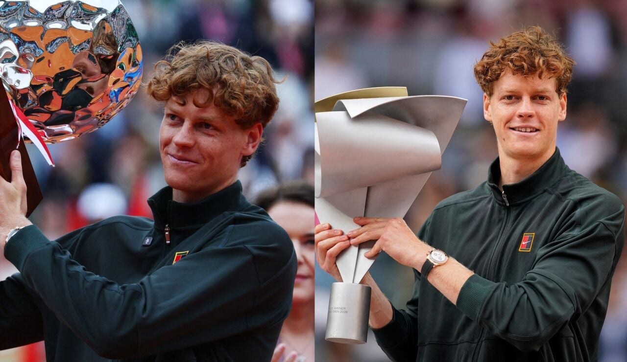 Jannik Sinner, con los trofeos de Montecarlo y Madrid