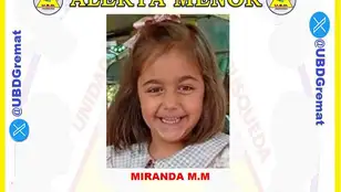 Imagen de Miranda M.M, la niña desaparecida