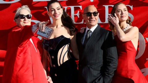 Meryl Streep, Anne Hathaway, Stanley Tucci y Emily Blunt en la premiere de El diablo viste de Prada 2