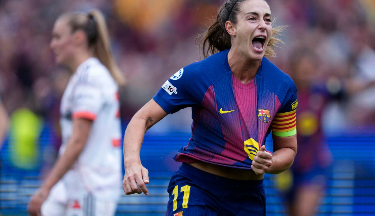 Alexia Putellas celebra su gol al Bayern M&uacute;nich F en Champions