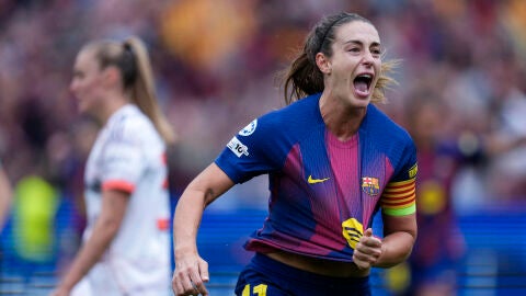 Alexia Putellas celebra su gol al Bayern M&uacute;nich F en Champions