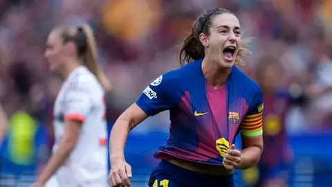 Alexia Putellas celebra su gol al Bayern Múnich F en Champions Alexia Putellas celebra su gol al Bayern Múnich F en Champions