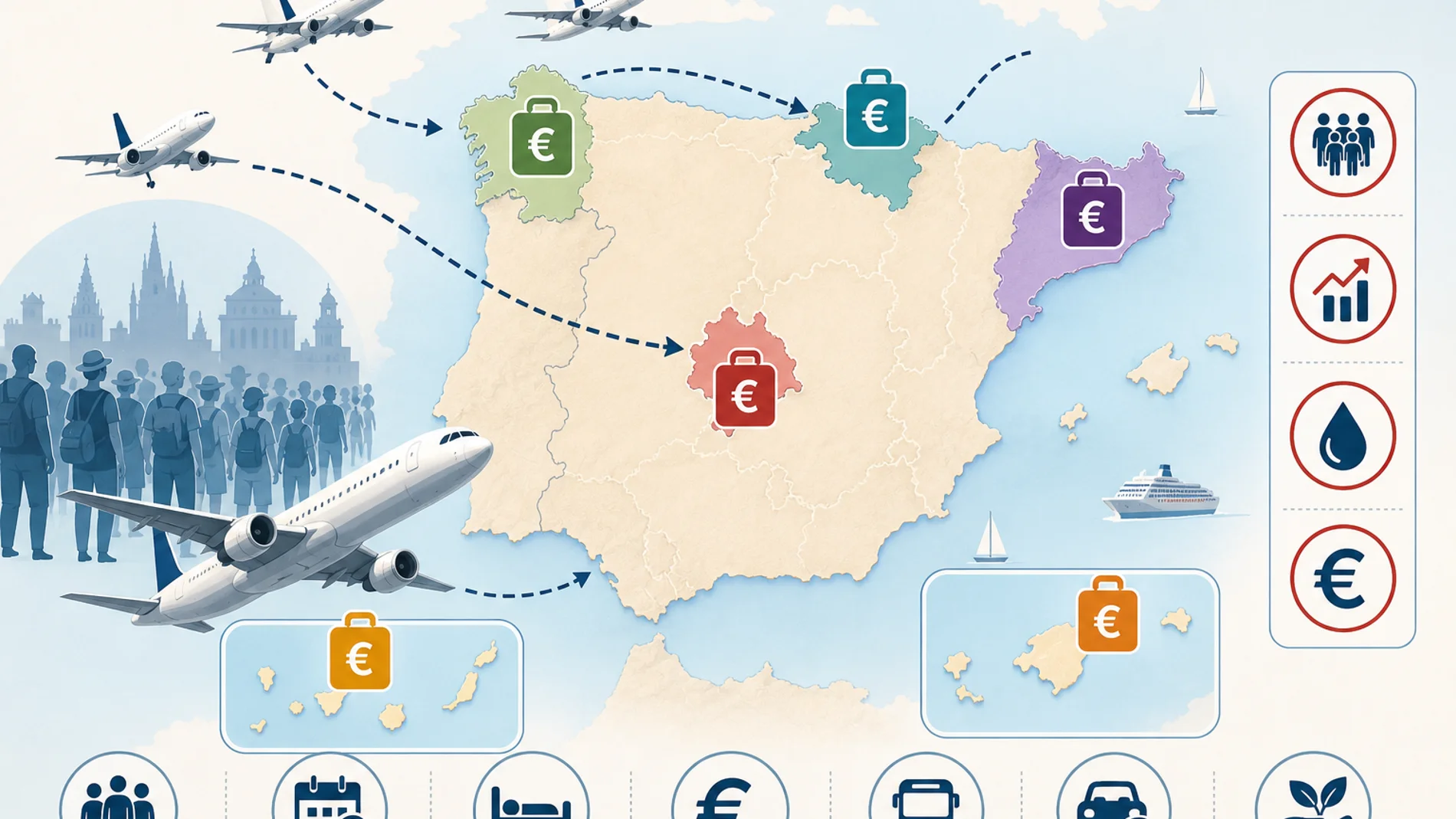 Imagen sobre el turismo de masas generada con IA Imagen sobre el turismo de masas generada con IA