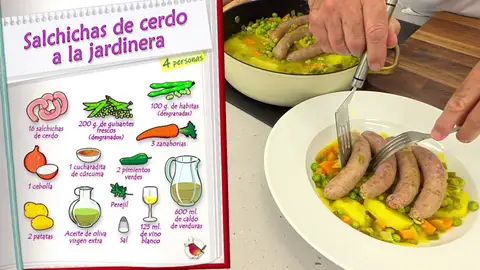 Ingredientes Salchichas de cerdo a la jardinera Ingredientes Salchichas de cerdo a la jardinera