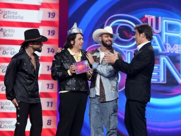 J Kbello gana la cuarta gala de Tu cara me suena y cede su premio a An&iacute;bal G&oacute;mez
