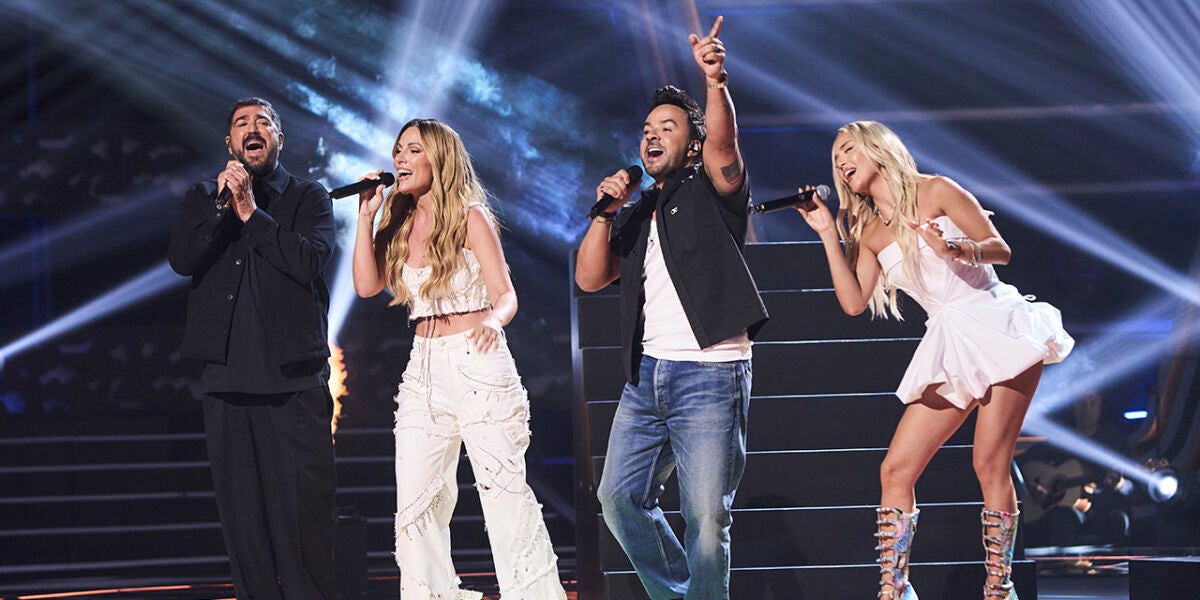 Edurne, Ana Mena, Fonsi y Orozco interpretan ‘Hey Jude’ en el estreno de La Voz Kids