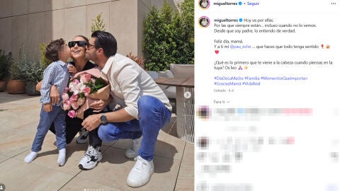 Paula Echevarría y Miguel Torres junto a su hijo
