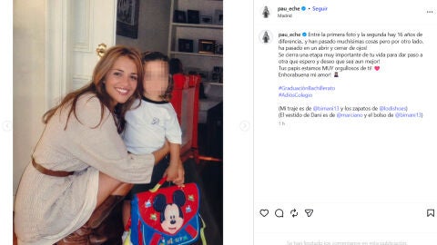 Paula Echevarría junto a su hija Daniella de niña