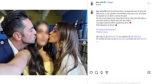Paula Echevarría y David Bustamante en la graduación de su hija