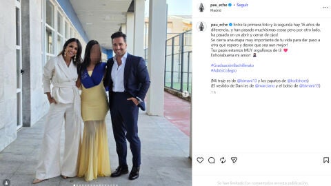 Paula Echevarría y David Bustamante en la graduación de su hija