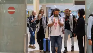 Imagen de archivo del activista hispanopalestino Saif Abukeshek, miembro de la Flotilla Global Sumud.