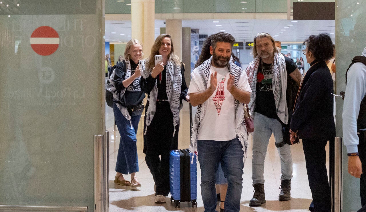 Imagen de archivo del activista hispanopalestino Saif Abukeshek, miembro de la Flotilla Global Sumud.