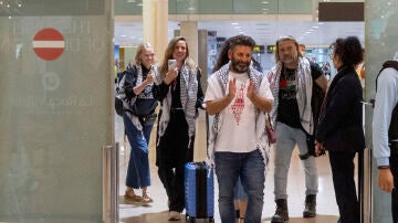 Imagen de archivo del activista hispanopalestino Saif Abukeshek, miembro de la Flotilla Global Sumud.