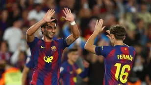 Ferran celebra su gol ante el Real Madrid
