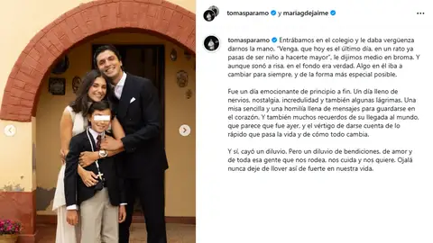 María de Jaime y Tomás Páramo en la comunión de su hijo mayor, Tomás María de Jaime y Tomás Páramo en la comunión de su hijo mayor, Tomás