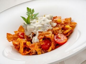 Joseba sorprende a Argui&ntilde;ano con esta ensalada de pasta crujiente: "Qu&eacute; mezcla tan curiosa, no lo hab&iacute;a visto nunca"