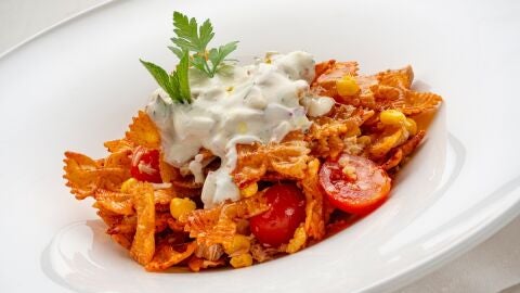 Joseba sorprende a Argui&ntilde;ano con esta ensalada de pasta crujiente: "Qu&eacute; mezcla tan curiosa, no lo hab&iacute;a visto nunca"