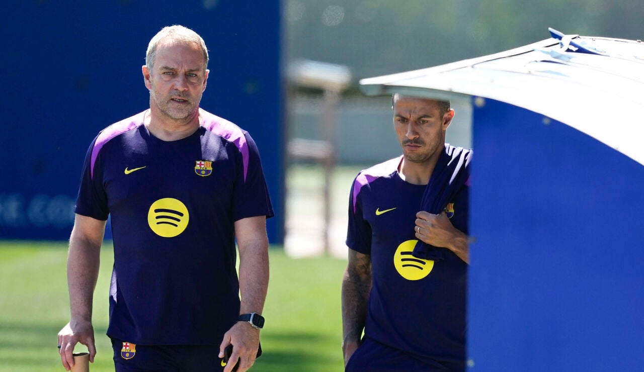 Hansi Flick, en la Ciudad Deportiva Joan Gamper