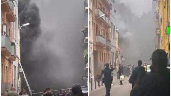 Imagen de la calle afectada por la explosi&oacute;n de gas en Barcelona