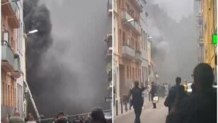 Imagen de la calle afectada por la explosi&oacute;n de gas en Barcelona