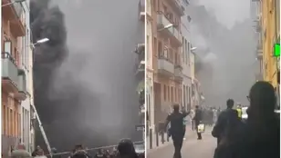 Imagen de la calle afectada por la explosión de gas en Barcelona
