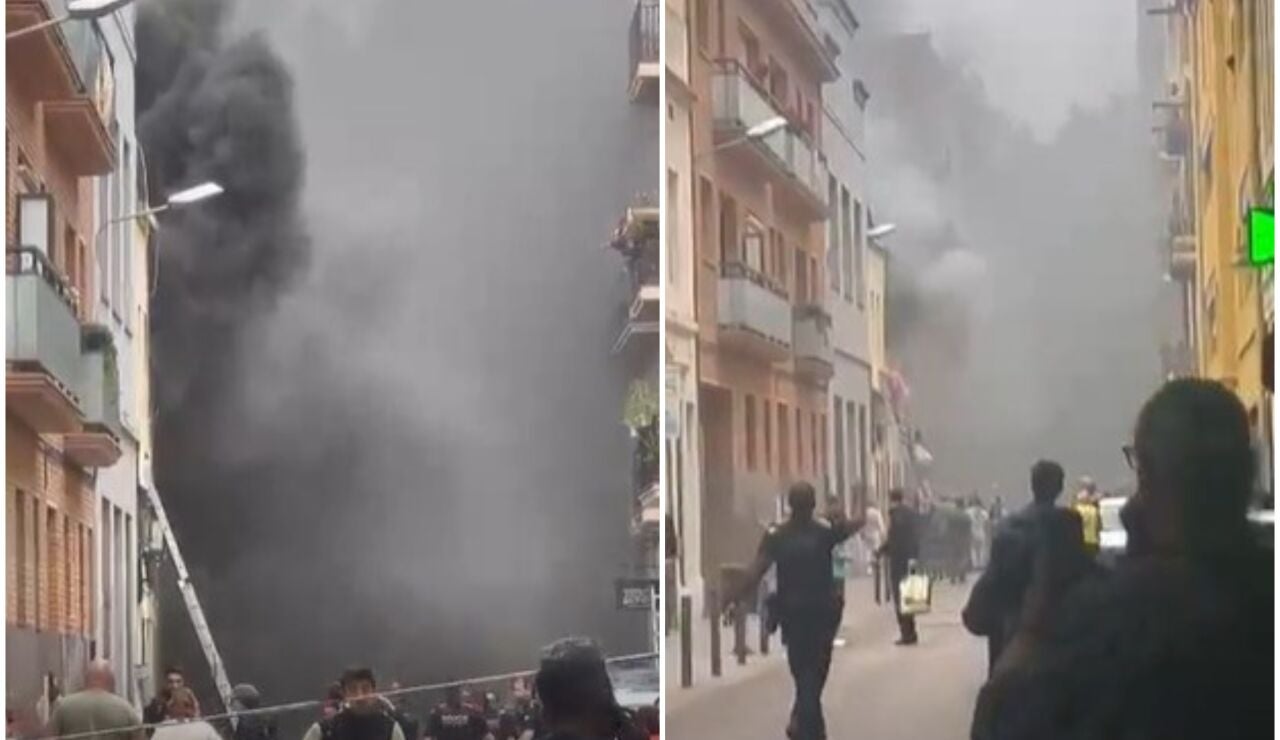 Imagen de la calle afectada por la explosi&oacute;n de gas en Barcelona