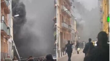 Imagen de la calle afectada por la explosi&oacute;n de gas en Barcelona