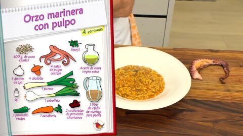 Ingredientes Orzo marinera con pulpo