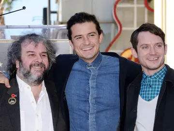 Peter Jackson, Orlando Bloom y Elijah Wood Peter Jackson, Orlando Bloom y Elijah Wood