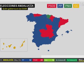 Los resultados en Andaluc&iacute;a aumentan la presencia auton&oacute;mica del PP en Espa&ntilde;a