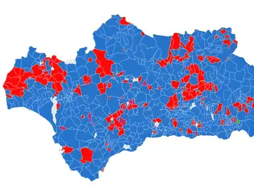 Imagen de mapa por municipios de las elecciones de Andalucía. Imagen de mapa por municipios de las elecciones de Andalucía.