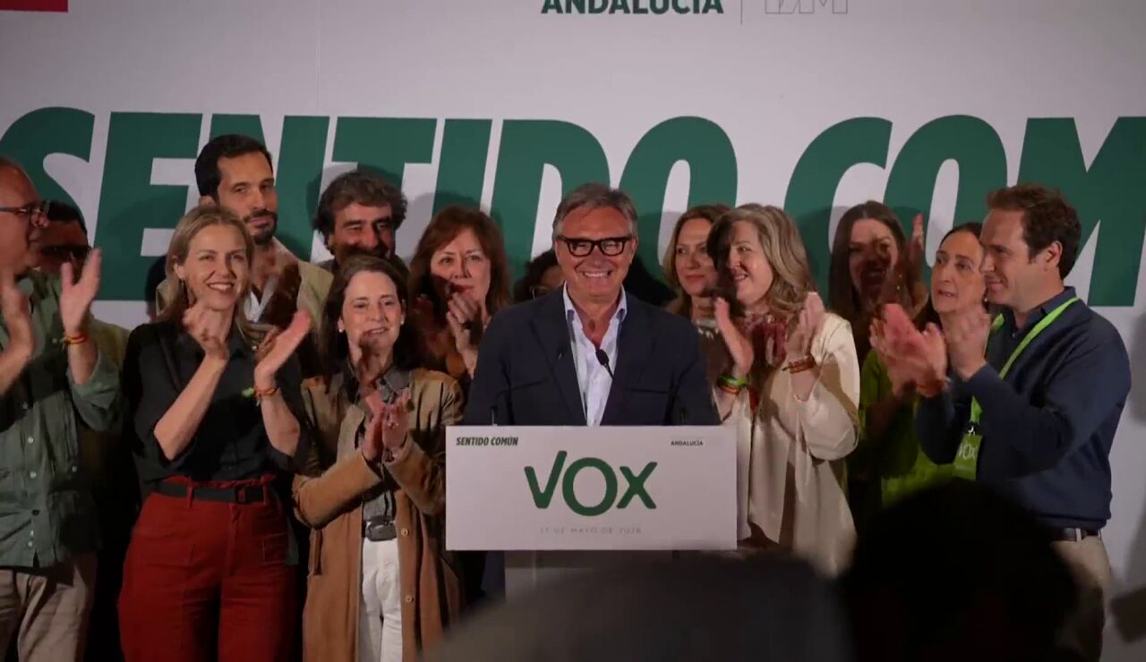 Manuel Gavira, candidato de Vox, celebra los resultados obtenidos: "Los andaluces han dicho al Gobierno que quieren prioridad nacional"