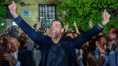 Juanma Moreno, tras ganar las elecciones y rozar la mayoría absoluta: Juanma Moreno, tras ganar las elecciones y rozar la mayoría absoluta: