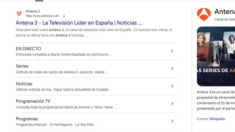 Antena 3 en Google Antena 3 en Google