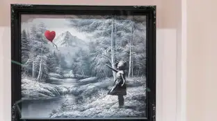 Imagen de la obra 'Niña con globo' de Banksy Imagen de la obra 'Niña con globo' de Banksy