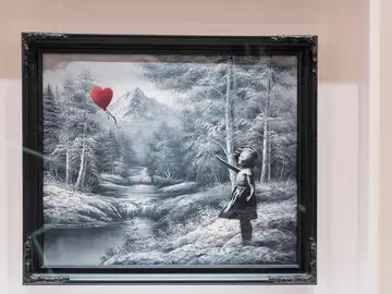 Imagen de la obra 'Niña con globo' de Banksy Imagen de la obra 'Niña con globo' de Banksy