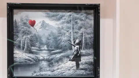Imagen de la obra 'Niña con globo' de Banksy Imagen de la obra 'Niña con globo' de Banksy