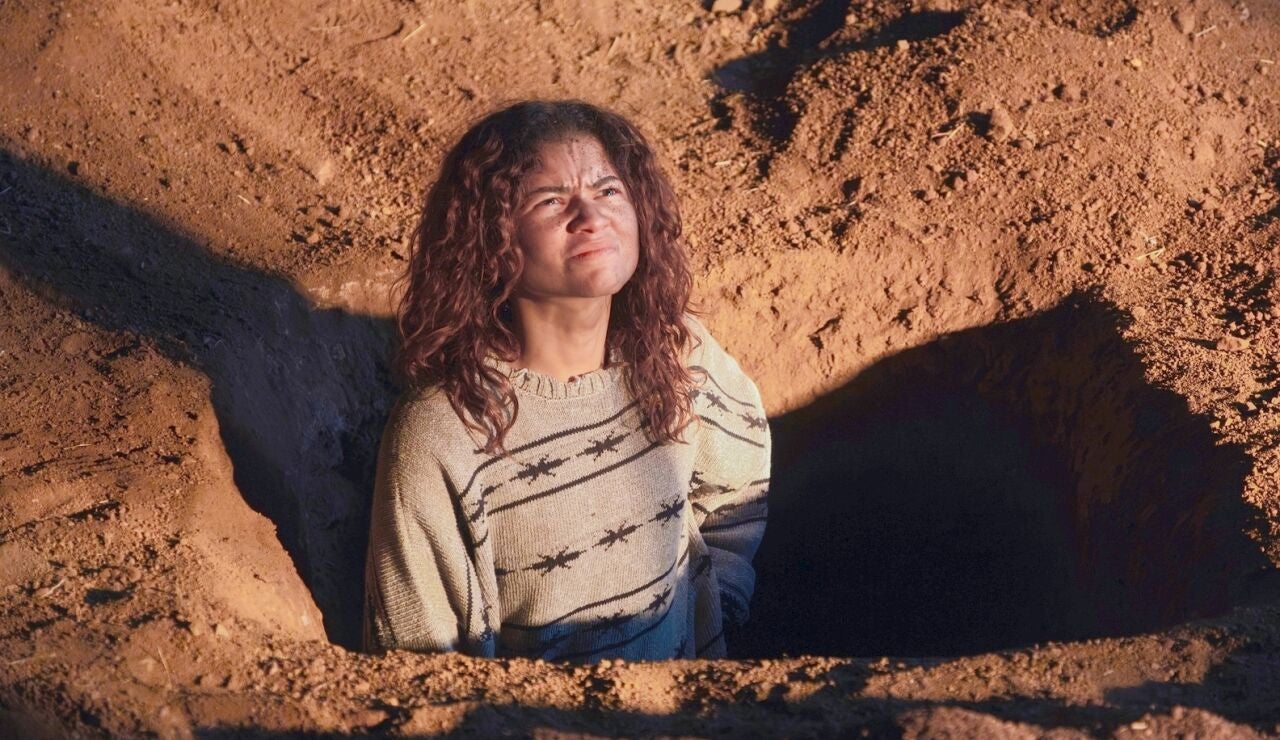 Zendaya como Rue en la temporada 3 de Euphoria