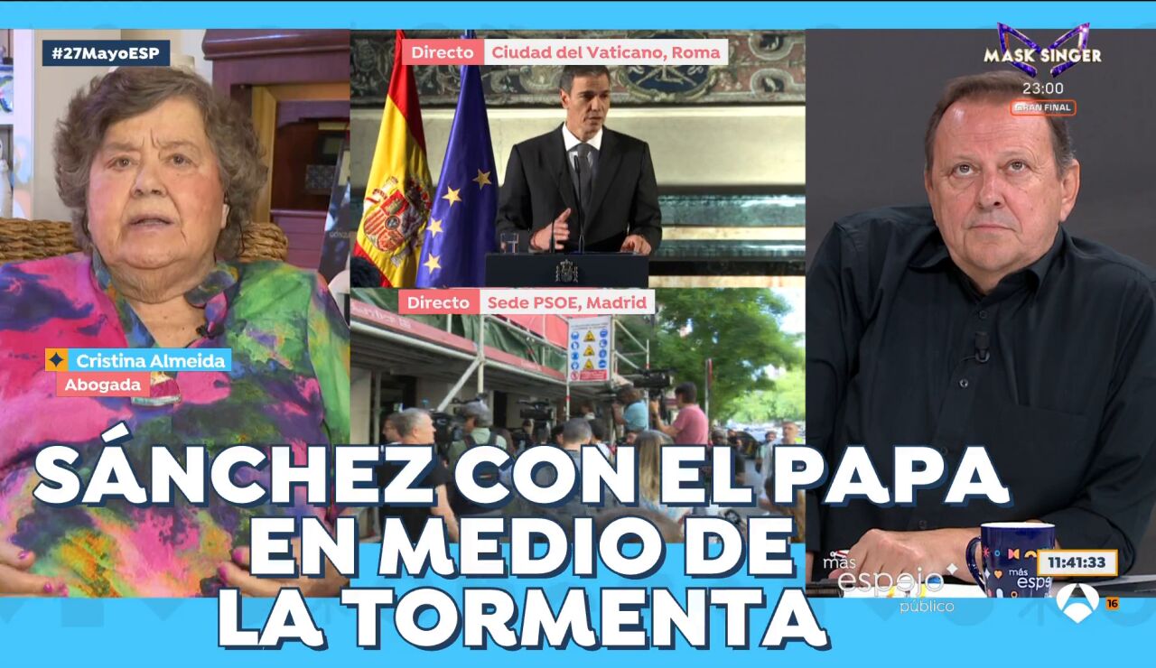 Cristina Almeida muestra una &ldquo;tristeza tremenda&rdquo; por el clima pol&iacute;tico y pide escuchar a Zapatero antes de juzgar