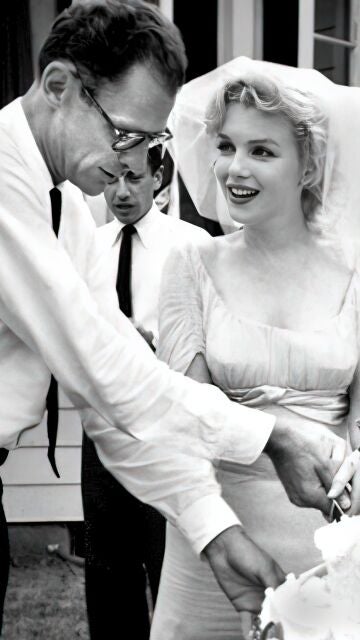 Marilyn Monroe en su boda con Arthur Miller