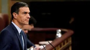 Pedro Sánchez, en el Congreso.