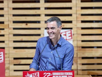 El secretario general del PSOE y presidente del Gobierno, Pedro S&aacute;nchez, durante la clausura del 27&ordm; Congreso de JSE