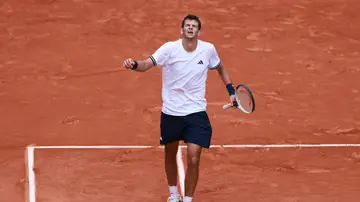 Rafa Jódar celebra un punto ante Pablo Carreño Rafa Jódar celebra un punto ante Pablo Carreño