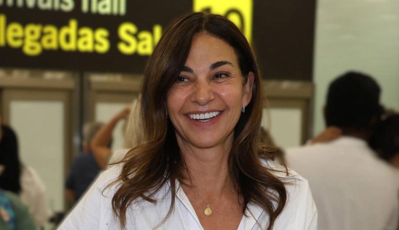 Maril&oacute; Montero, en el aeropuerto de Madrid