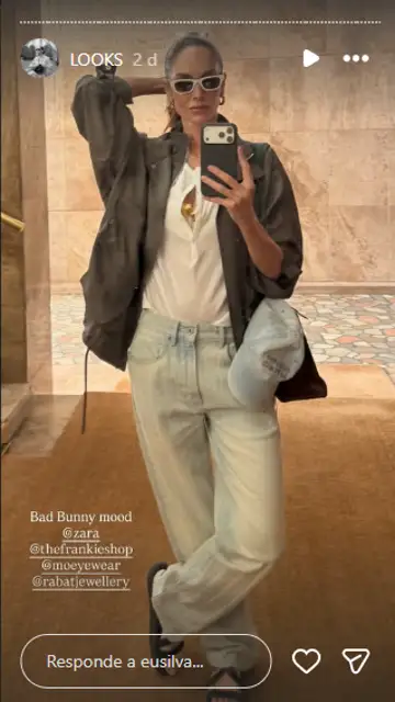 Eugenia Silva con el look del concierto de Bad Bunny Eugenia Silva con el look del concierto de Bad Bunny