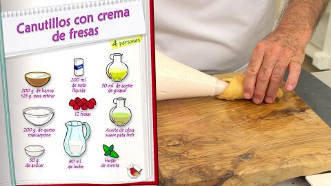 Ingredientes Canutillos con crema de fresas