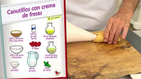 Ingredientes Canutillos con crema de fresas Ingredientes Canutillos con crema de fresas